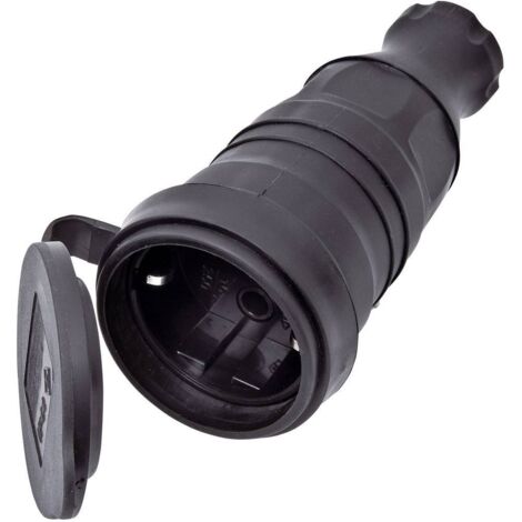 interBär 9005-004.01 Presa di sicurezza Gomma 230 V Nero IP44