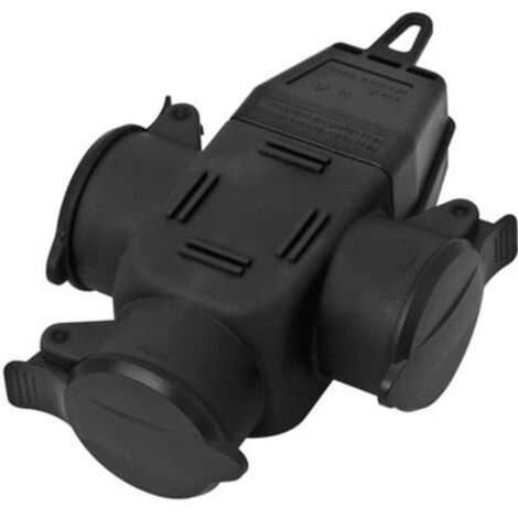 interBär 9007-004.01 Connettore a 3 vie Gomma 230 V Nero IP44