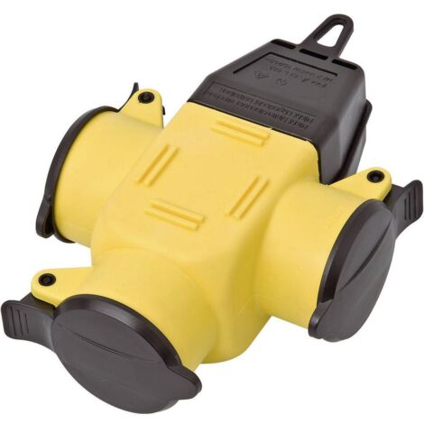 interBär 9007-006.01 Adaptateur triple caoutchouc 230 V jaune IP44 A966881