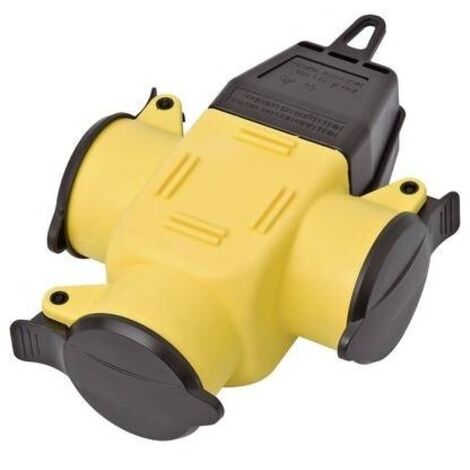 interBär 9007-006.01 Connettore a 3 vie Gomma 230 V Giallo IP44