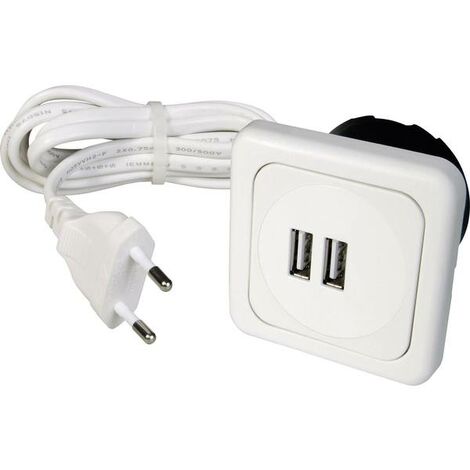 interBär 9016-008.81 2 vie Presa di ricarica USB con USB IP20 Bianco