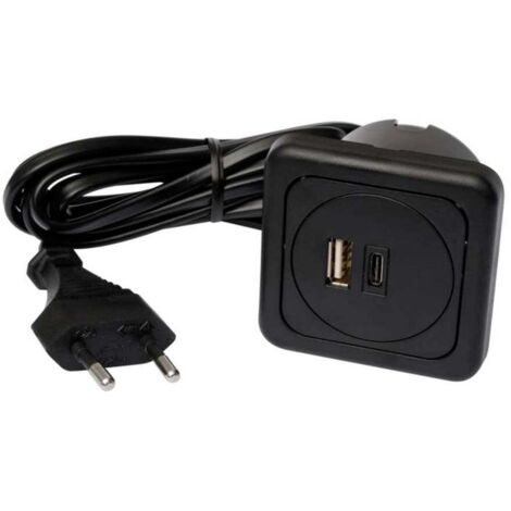 interBär 9016-014.81 x3 Prise de charge USB une pièce avec USB, avec USB-C® IP20 noir V604863