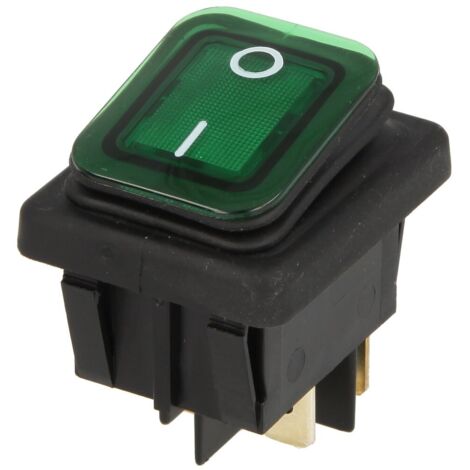 Interbär Interrupteur à bascule encastrable, vert série 3627 éclairé, IP65, 0 - I