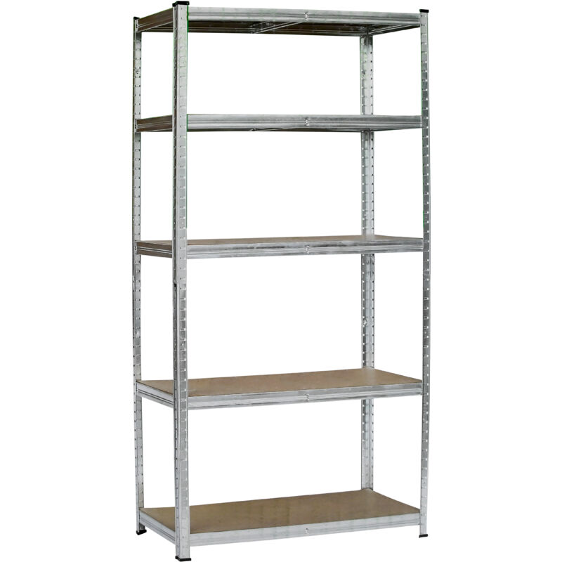 Bricoline Benson Tools Verstellbares Regal Für Lagerung Und Organisation, 180 X 90 X 40 Cm, Belastbarkeit 175 Kg Pro Fach, Galvanisierter Metallrahmen Mit 5