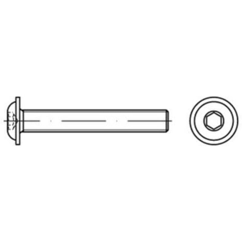 Image of No Brand - iso 7380-2 Flachkopf-Flanschschraube vg M5x12 Stahl 10.9 blank Innensechskant 500 Stk