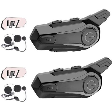intercom moto PRUMYA Bluetooth 5.0 intercom moto duo pour 2 casques Distance de communication 1km Appel vers 12h Étanche IPX6