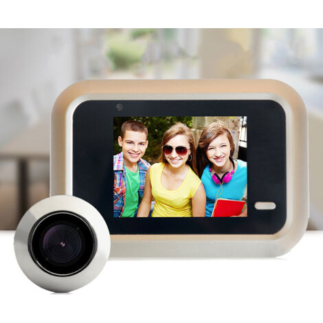 [Intercomunicador electrónico para puerta] + [Cámara Eye] + [Modelo ZA160°] + [Cámara HD gran angular con monitoreo de audio automático, aleación de zinc, batería de 1200 mAh]