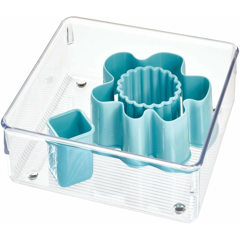 Image of IDesign Linus Divisorio per Cassetti, Organizzatore Cassetti Cucina di Media Grandezza in Plastica, Trasparente