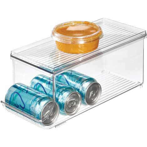 InterDesign Soda Can Holder pour réfrigérateur, armoire de cuisine, garde-manger, clair