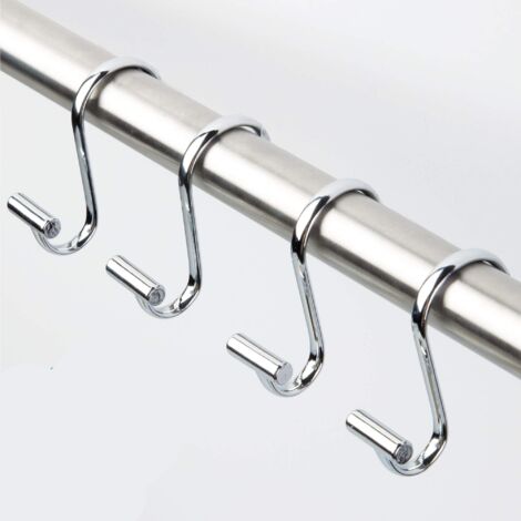 InterDesign T-Bar Ganci Doccia, Set di 12, Metallo, Argento, 7.6x3.8x0.63 cm