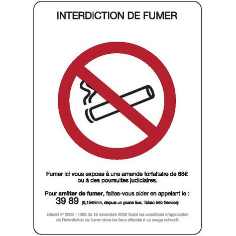 INTERDICTION DE FUMER 150X210mm (A5) ADHESIF