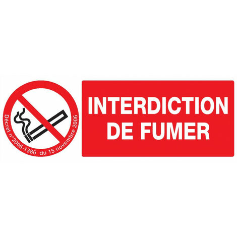 INTERDICTION DE FUMER (DECRET DU 15/11/2006) 200x52mm