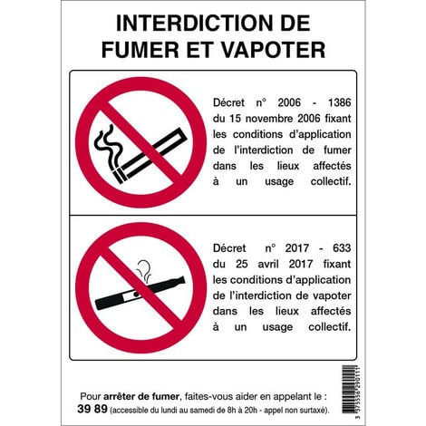 INTERDICTION DE FUMER ET VAPOTER 150X210mm (A5) ADHESIF