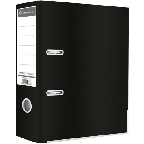 INTERDRUK A4 Ordner 75mm - schwarz, glänzender Einband