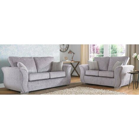 Interest Free Credit Fabric Sofa | large silver sofa suite | DesignerSofas4U