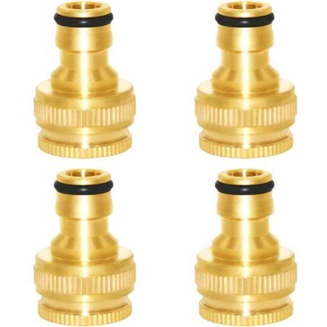 Interfaccia per tubo dell'acqua della lavatrice - adatta per lavatrici e tubi dell'acqua - 4 pezzi, oro, doppia interfaccia a 4 punti/6 punti