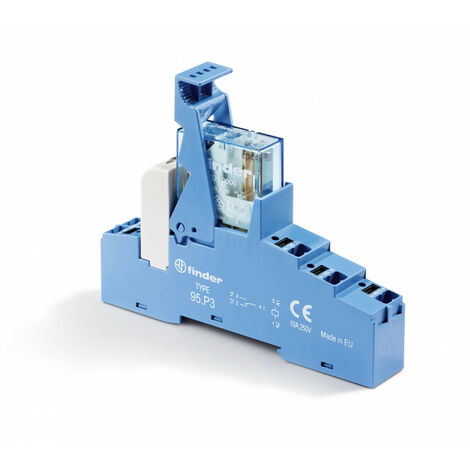 Interface 1RT 10A 12V DC sensible étrier plastique bornes Push-in FINDER 48P370120050SPA