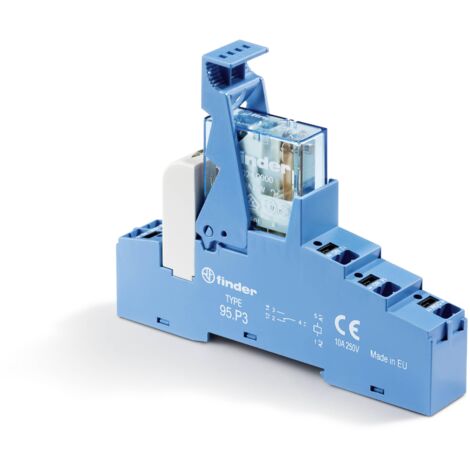 Interface 1RT 10A 24V DC sensible étrier plastique bornes Push-in FINDER 48P370240050SPA