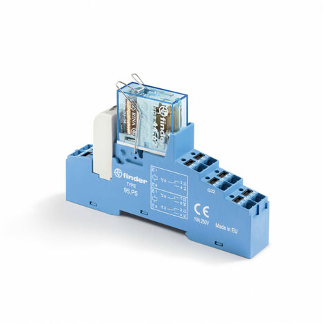 Interface 2RT 10A 12V DC sensible étrier métalique bornes Push-in FINDER 48P870120050SMA
