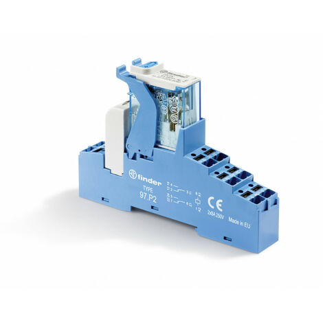 Interface 2RT 8A 24V DC étrier plastique bornes Push-in sortie d'automate FINDER 4CP280240060SPA