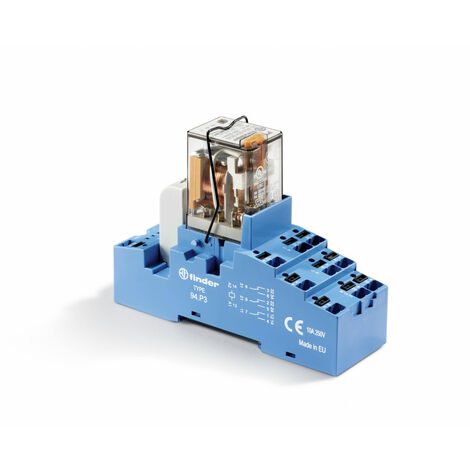 Interface 3RT 10A 24V DC étrier métal Push-in LED + diode FINDER 58P390240050SMA