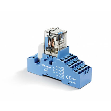 Interface 4RT 7A 12V DC étrier métal Push-in LED + diode FINDER 58P490120050SMA