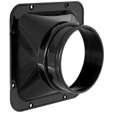 Interface de conversion noire pour système d'air frais, interface de bride carrée à ronde, évent de ventilateur, orifice d'échappement