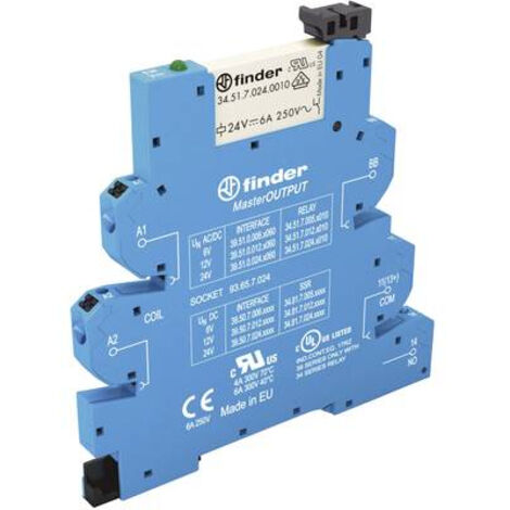 Interface mécanique masterOUTPUT 1RT 6A 24V AC DC bornes auto FINDER 395100240060
