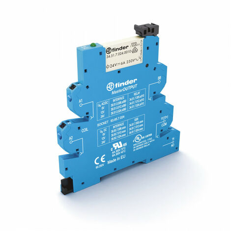 Interface mécanique masterOUTPUT 1RT 6A 6V AC DC bornes auto FINDER 395100060060