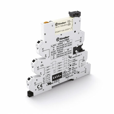Interface mécanique masterTIMER 1RT 6A 24V AC DC bornes auto FINDER 399100240060