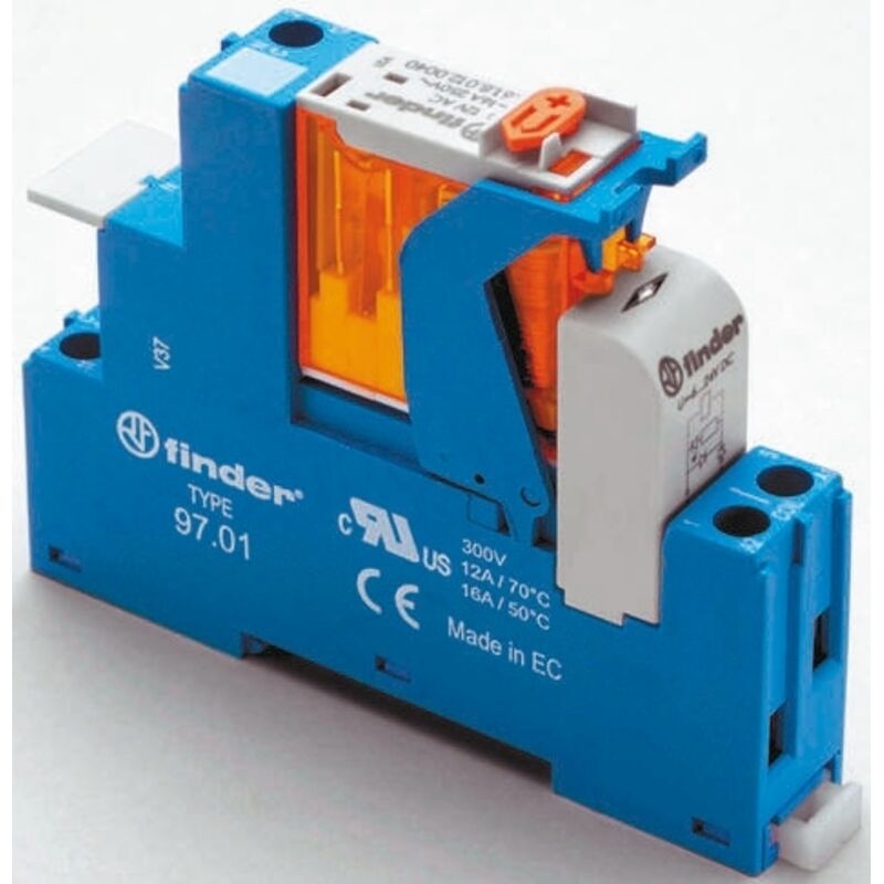 Relais d'interface Finder 4C Series, 48V c.c., 1 rt, montage Rail din ( Prix pour 1 )