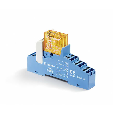 INTERFACE MODULAIRE 2RT 8A 24VDC SENSIBLE ETRIER METALLIQUE MONTAGE RAIL 35MM BORNES PUSH IN FINDER 402178