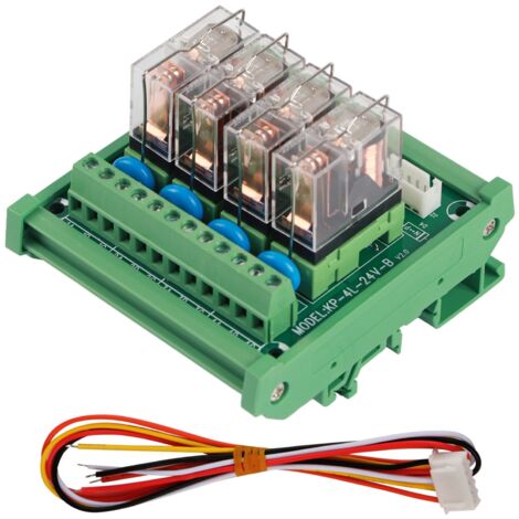 Interface Module 4 Canaux 16A pour Relais - Montage Rail DIN 12V DC