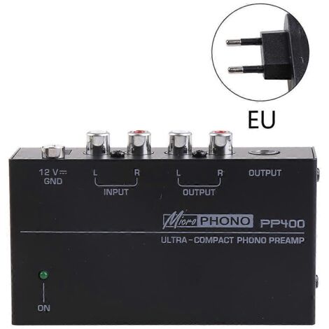 Interface Préampli RCA Entrée/Sortie 1/4" TRS avec Alimentation UE