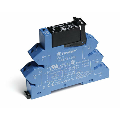 INTERFACE STATIQUE 14MM 1NO ENTREE : 12VDC SORTIE: 24VDC 5A BORNES A RESSORT FINDER 398013