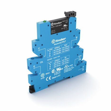 Interface statique masterOUTPUT 1NO 6A IN : 6V DC OUT : 24V DC à cage FINDER 392070069024