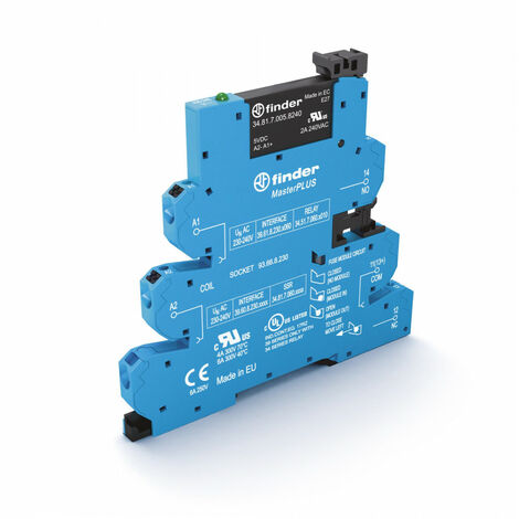 Interface statique masterPLUS 1NO 6A IN : 6V DC OUT : 24V DC bornes auto FINDER 396070069024