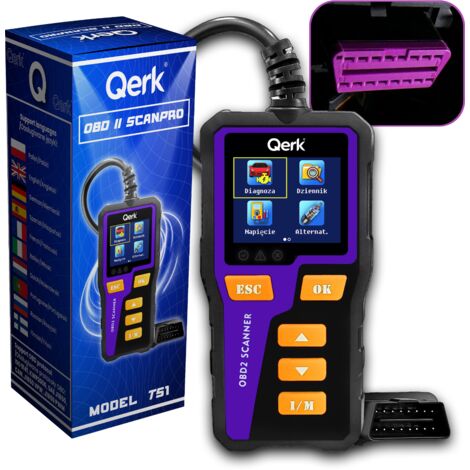 Interfaz de diagnóstico OBD2 Tester Menú polaco Pantalla a color QERK T51