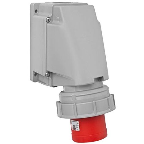 INTERFLEX PCE PRISE MURALE ÉTANCHE/OU 63 A 3 PÔLES + 400 V 6 HEURE/S ROUGE 535-6