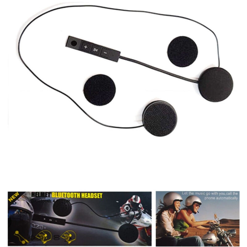 Image of Interfono Headset Microfono Auricolare Bluetooth Casco Moto Mp3 Bp08 - - Trade Shop Traesio