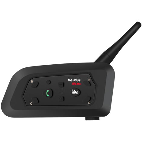 Interfono per moto, Bluetooth V6 per casco da moto, portata 1500 m, batteria 850 mAh, casco per 6 persone, casco da motoslitta impermeabile IP65