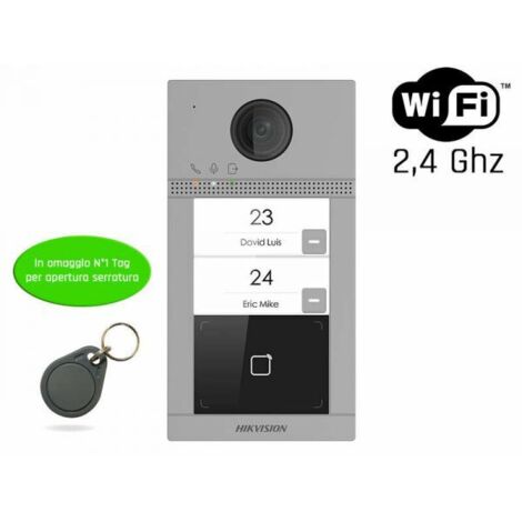 Interfono video Hikvision DS-KV8213-WME1(B) nero e grigio