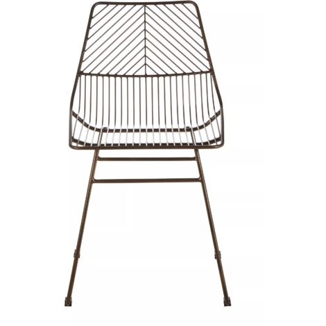 Interioirs by Premier Small Bronze Metal Wire Chair, Sturdy Metal Chair for Kitchen, Outdoor Tapered Metal Chair for Patio, Lawn