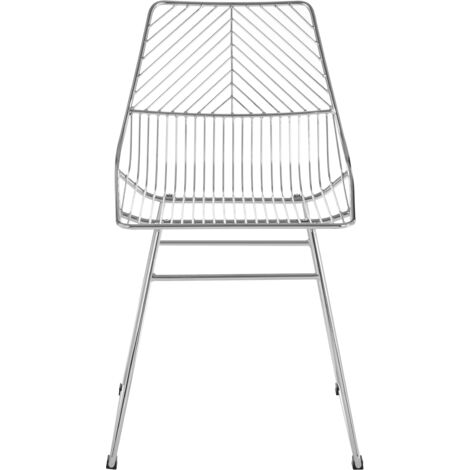 Interioirs by Premier Small Chrome Metal Wire Chair, Sturdy Metal Chair for Kitchen, Outdoor Tapered Metal Chair for Patio, Lawn