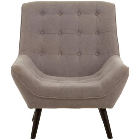 Interior by Premier Grey Curved Chair, Highback Fabric Buttoned Chair, Angled Backrest Bedroom Chair