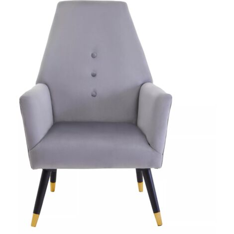 Interior by Premier Grey Velvet Button Chair, Highback Velvet Buttoned Chair, Long-lasting Velvet Button Dining Chair