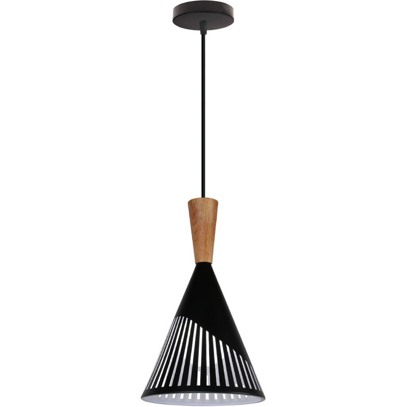 Wottes - Interior Industrial Creative Chandelier Modern Simple Adjustable Pendant Light Fixture (Black) - Nero