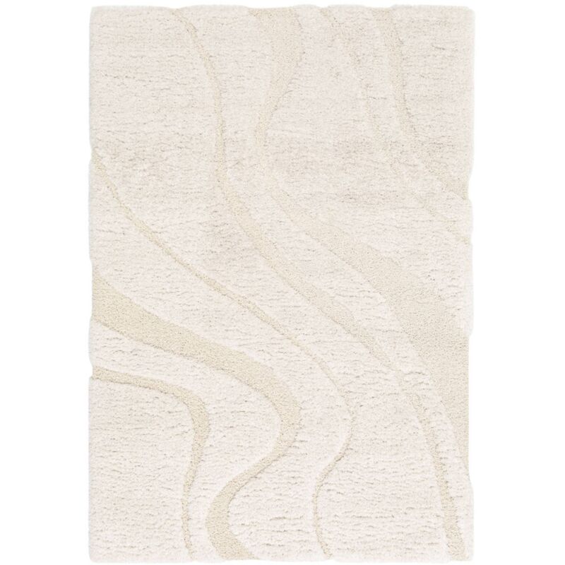 Sweeek - Interior Rug Shaggy With Embossed Cream Motif, Amy, 230x160x3.5cm