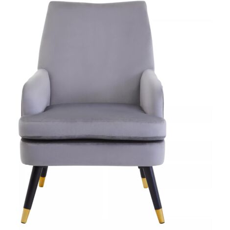Interiors by Grey Velvet Armchair, Built to Last Lounge Chair, Easy to Maintain Velvet Chair, Reliable Armchair