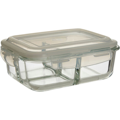 Interiors by Premier 1040 ml Rectangular Storage Container, BPA-Free White Lid Kitchen Food Storage Container, Food Containers